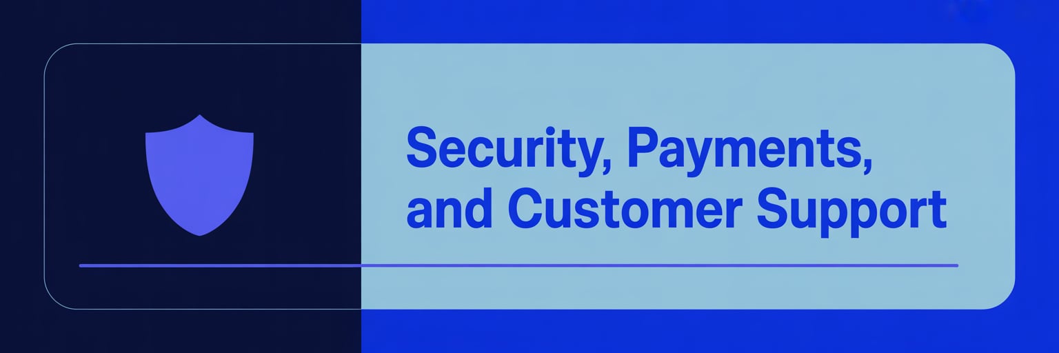 Security, Payments, and Customer Support